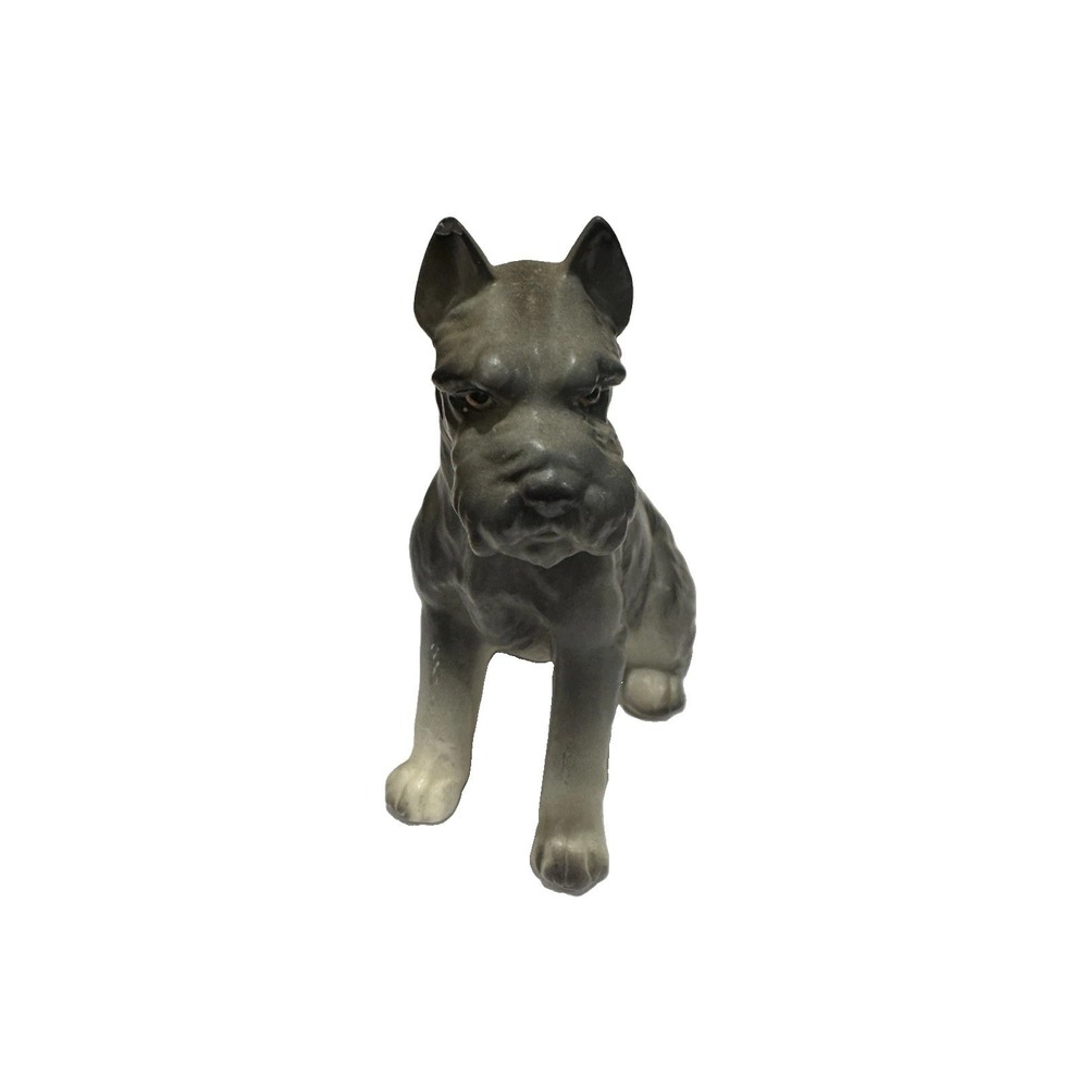 Vintage Japan Boxer Dog Figurine Gray Ceramic Porcelain MCM 1950s 60s